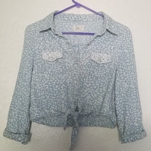 Blue and white blouse
